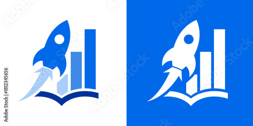 rocket and business financial logo.