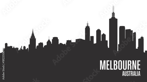 Melbourne australia city skyline silhouette