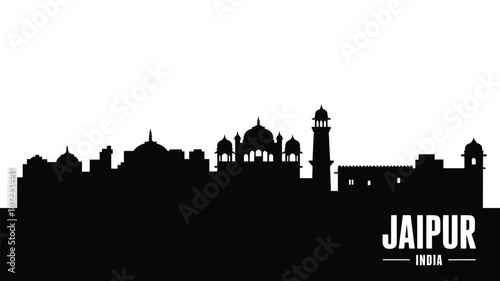 Jaipur india city skyline silhouette landmark architecture