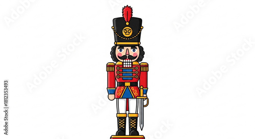 Festive Christmas cheer with a delightful toy soldier, creating a nostalgic holiday mood for seasonal celebrations and joyful family memories