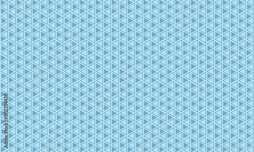 大きさの違う三角形が並び六角形になったジオメトリックな青い壁紙