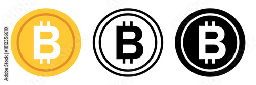 Blockchain Coin Symbol Set – Vector Illustration