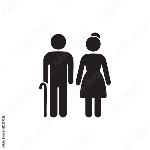 Elderly couple icon. isolated on white background