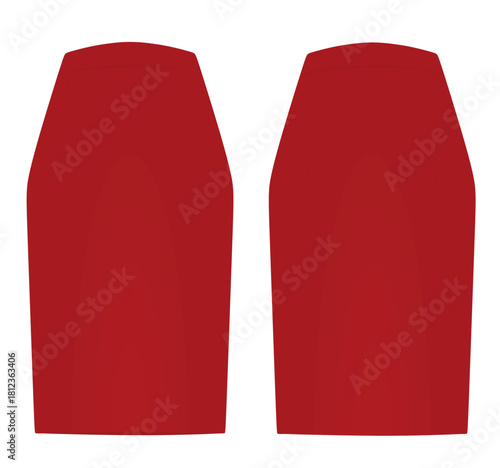 Red elegant skirt. vector illustration	