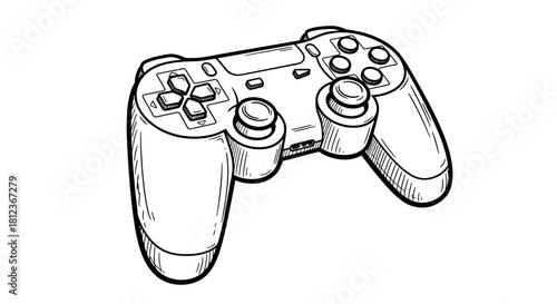 Illustration of a game controller, perfect for adding a touch of nostalgia to your gamingrelated projects isolated on