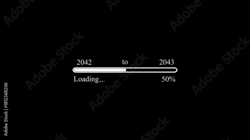 Wallpaper Mural Loading bar animation transferring from 2042 to 2043 New Year celebration. Torontodigital.ca