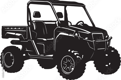 Black Silhouette of a Utility Task Vehicle UTV utility vehicle side by side also transparent background
