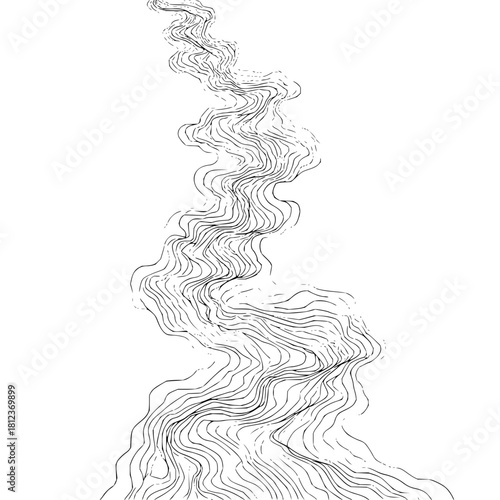 Abstract flowing river illustration isolated on