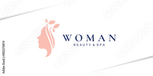 Woman logo, beauty and spa concept design