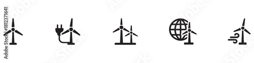 Windmill icon. Windmill energy icon. Wind turbine icon. Wind turbine energy. Vector Illustration.