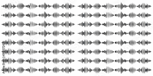 Abstract sound wave patterns in black and white