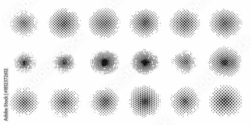 Collection of halftone dot patterns and textures