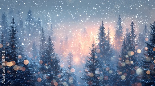 Nostalgic Christmas illustration background of a tranquil snow-laden pine forest with tall evergreen silhouettes, quiet snowdrifts, soft moonlight and a calm festive vibe close up of fire in water