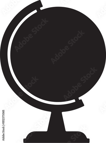 Black Silhouette of a Globe on a Stand world earth also transparent background