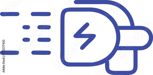 A generic icon used to indicate a high-power charging function on electronic devices.