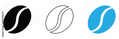 Brewtiful Coffee Beans Trio: Modern Icons for Your Cafe Brand, Graphic Design, and Delicious Promotions! Get Your Caffeine Fix Here