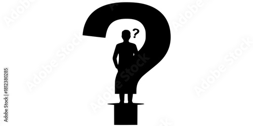 Self-Doubt Confusion Question Mark Silhouette Vector
