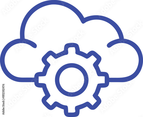 The icon typically symbolizes the configuration, maintenance, or administration of cloud computing services.