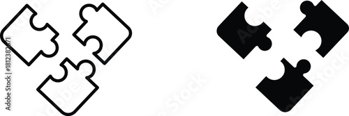 puzzle  icon vector graphic illustration  with white background flat hand made icon fill icon .