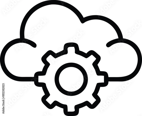 The icon typically symbolizes the configuration, maintenance, or administration of cloud computing services.