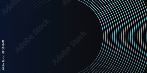 Blue abstract background with glowing circles. Swirl circular lines pattern. Geometric spiral. Twirl element. Modern graphic design. Futuristic technology concept.