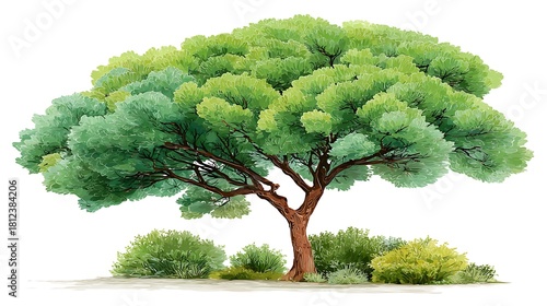 Detailed Tree Artwork With Realistic Textured Canopy High Resolution Picture