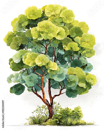 Elegant Tree Design Showing Full Leaf Structure High Resolution Picture