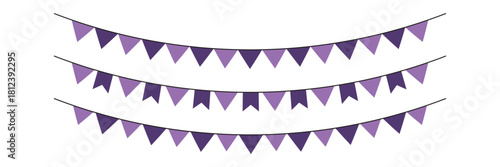 Pennants - Garland - Flags - Triangles - Festive and colorful banner for the party - Soft and harmonious colors.