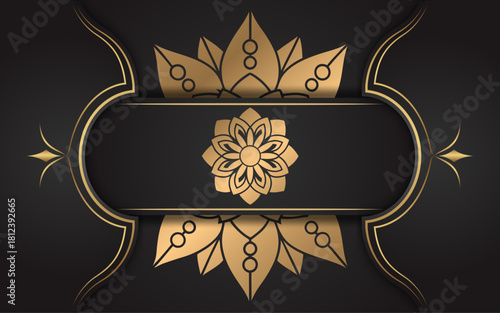 Elegant black and white mandala design with intricate floral patterns