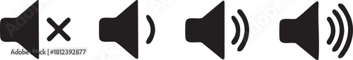 Sound volume icons set, Mute and unmute volume sound.. Sound icon, volume symbol, speaker sign