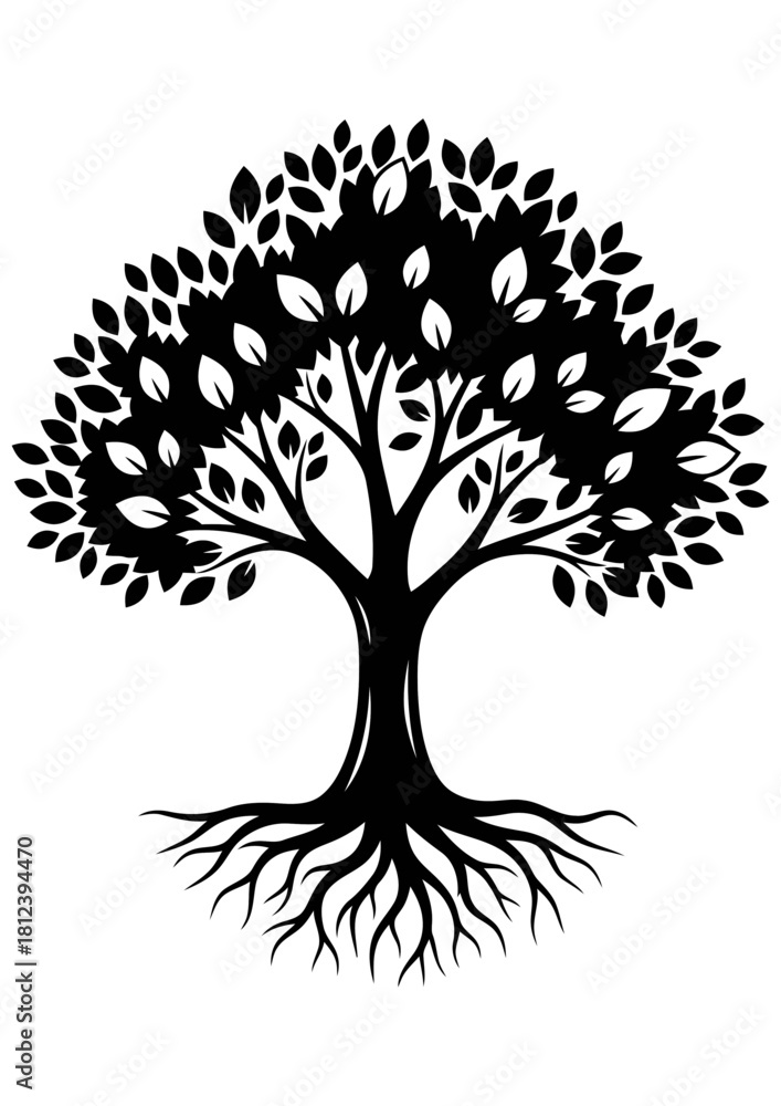 Naklejka premium tree silhouette vector illustrator black and write