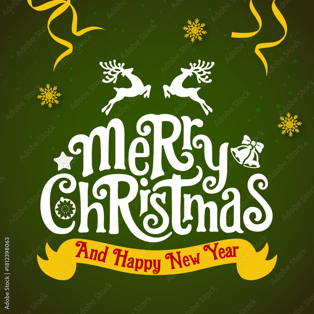 Fototapeta premium Merry Christmas tree concept made of white 2026 happy new year decorations star isolated on red background table minimal flat lay, xmas winter holiday party, top down view, copy space, wide banner.