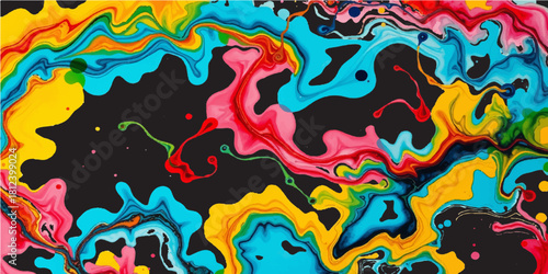 Abstract background with colorful splashes pattern texture vector design element and natural green curve wave illustration