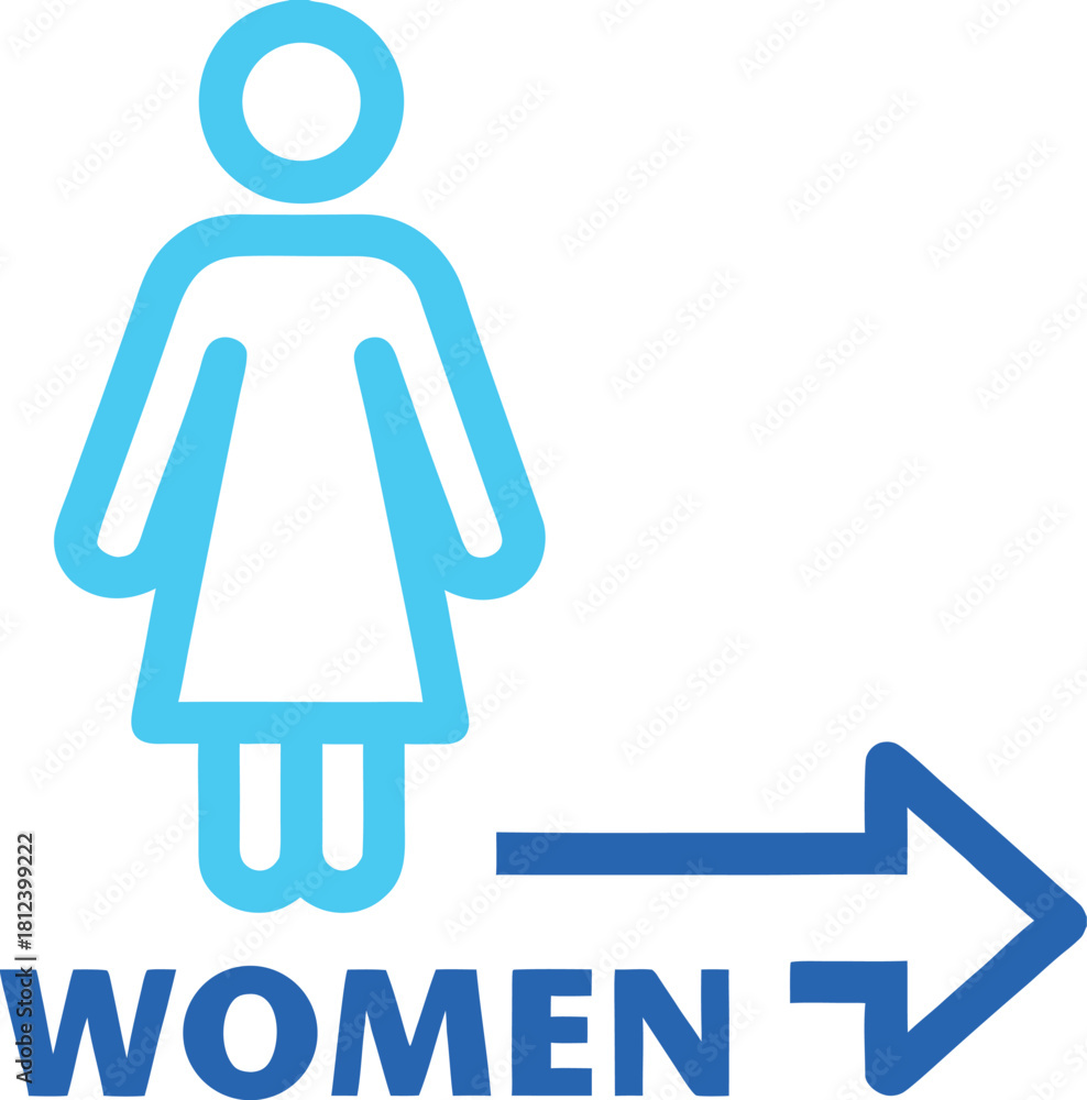 Obraz premium Women Direction Sign Icon for Female Navigation