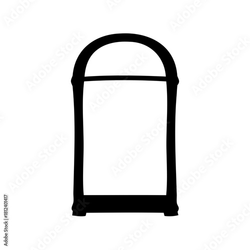 Elegant standing black frame with curved top and sturdy base design