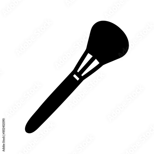 A black silhouette of a cosmetic brush, perfect for makeup illustrations