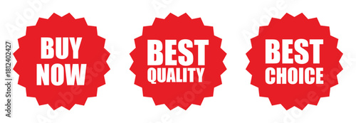 Best quality logo, best choice and buy now logo set. best quality design icon vector template	