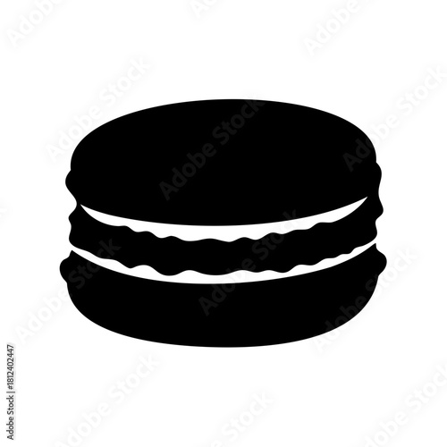 Monochrome Macaron Silhouette, A Minimalist Representation of French Confectionery Delight