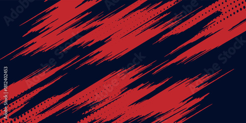 Red halftone dots blue color pattern gradient grunge texture background. Dot pop art comic sport style vector illustration. Eps10