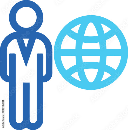 Global Online User Icon for Internet Identity