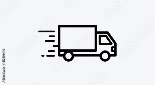 Fast delivery truck icon showing motion lines for quick shipping service