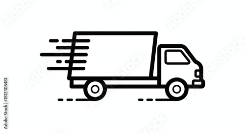Fast delivery truck icon showing motion lines for quick shipment