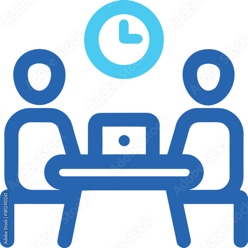 Meeting Teamwork Icon for Group Discussion