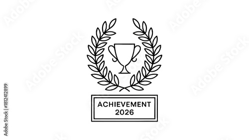Elegant Achievement Trophy Embleem