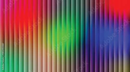 Vector illustration of dynamic abstract background featuring a spectrum of vibrant colors with vertical stripes and smooth gradients