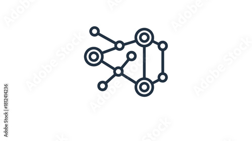 Abstract network of connected circles and lines, symbolizing connectivity and technology.