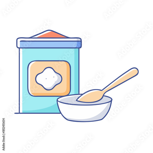 breakfast with milk and bread