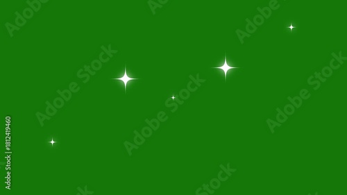 shiny glowing stars, fairy twinkle stars on green screen, Glitter sparkle animated green screen,Star twinkling animation, blinking light effect on transparent background