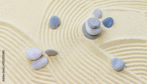 Canvas Print Background with stones on the sand. Selective focus.