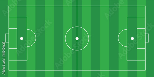 Football field. Football field lines style. Black field and stadium outline scheme on white background.